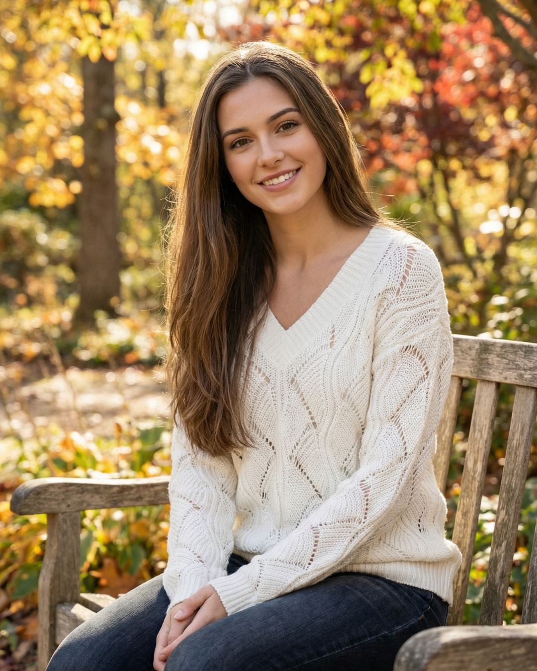 Hollow-Out Knit V-Neck Drop Shoulder Sweater - Kayla's Kloset