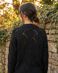 Hollow-Out Knit V-Neck Drop Shoulder Sweater - Kayla's Kloset