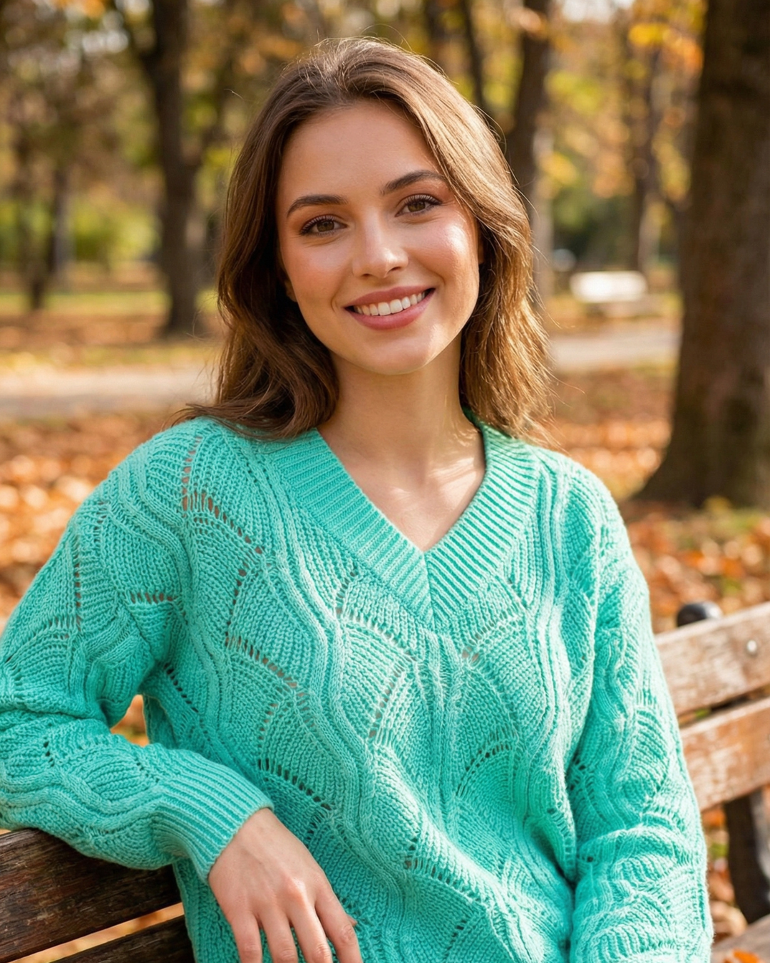 Hollow-Out Knit V-Neck Drop Shoulder Sweater - Kayla's Kloset